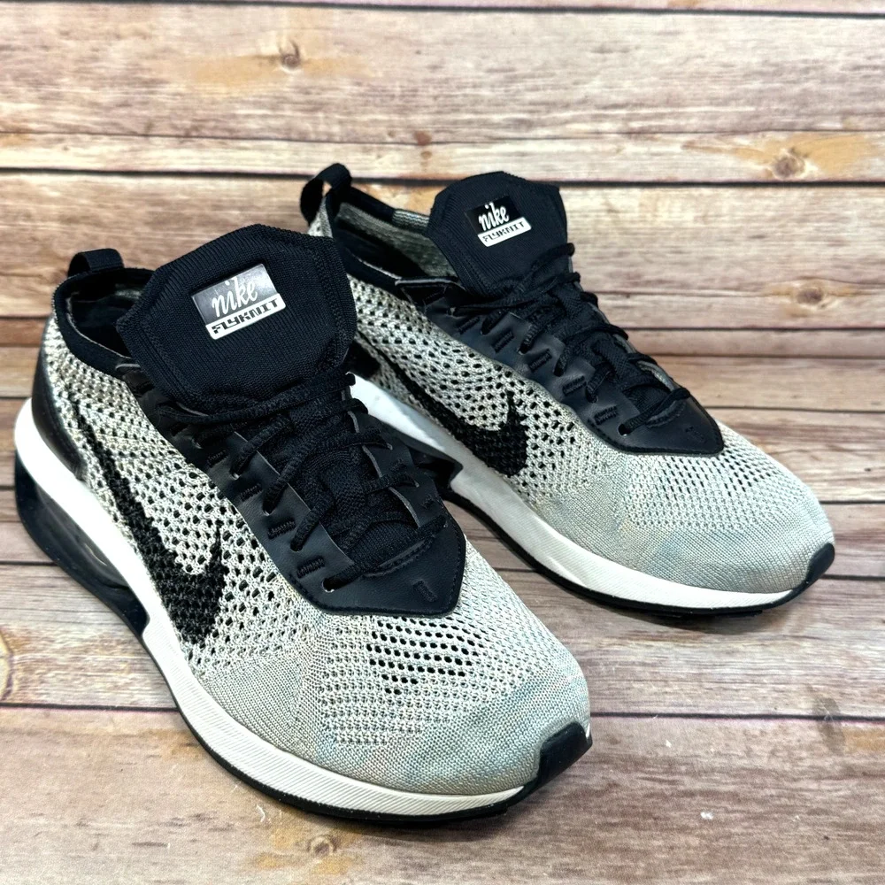 Nike Air Max Flyknit Racer Womens Black & White Sneakers 8